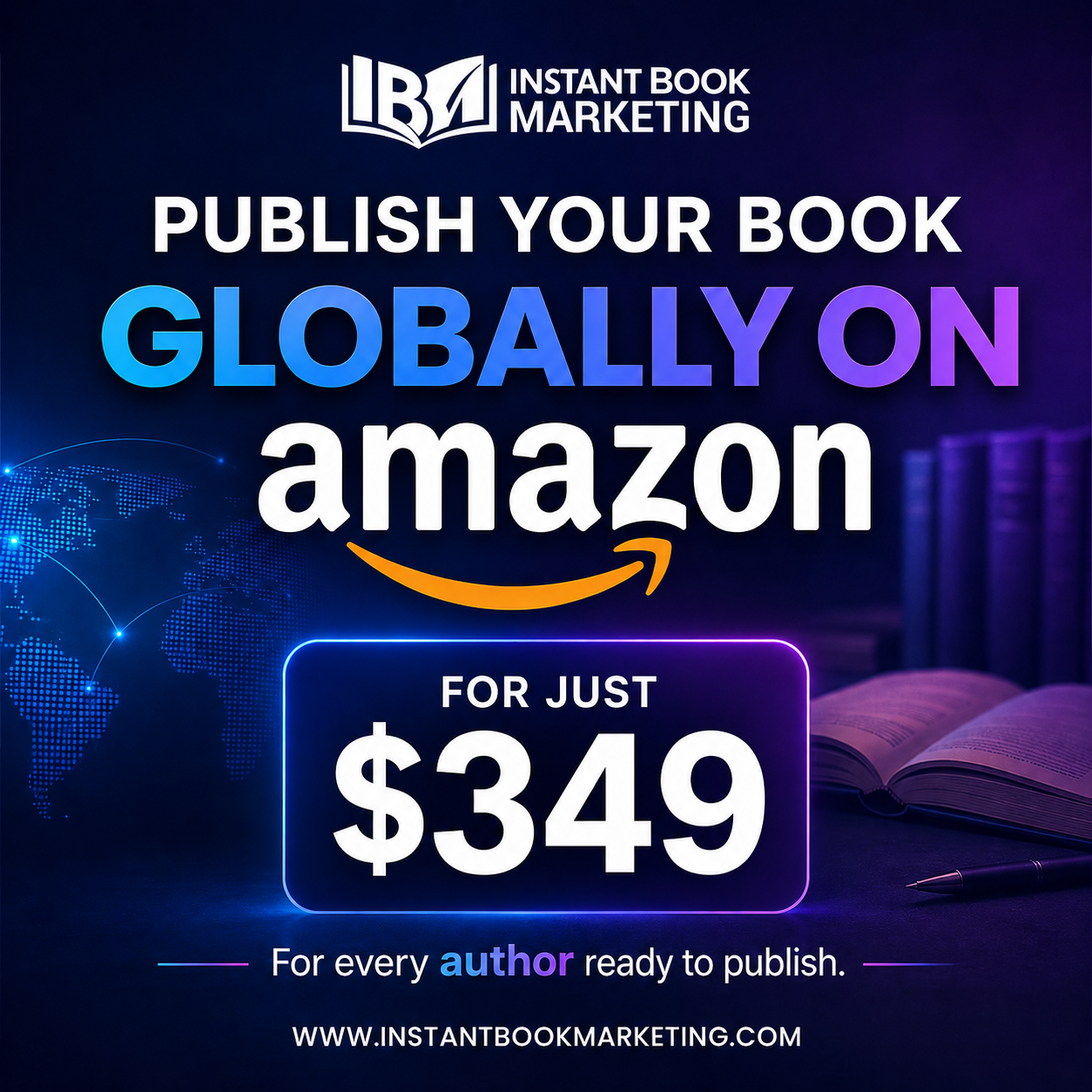 Instant Book Marketing Facebook ad: Publish Globally For $349!