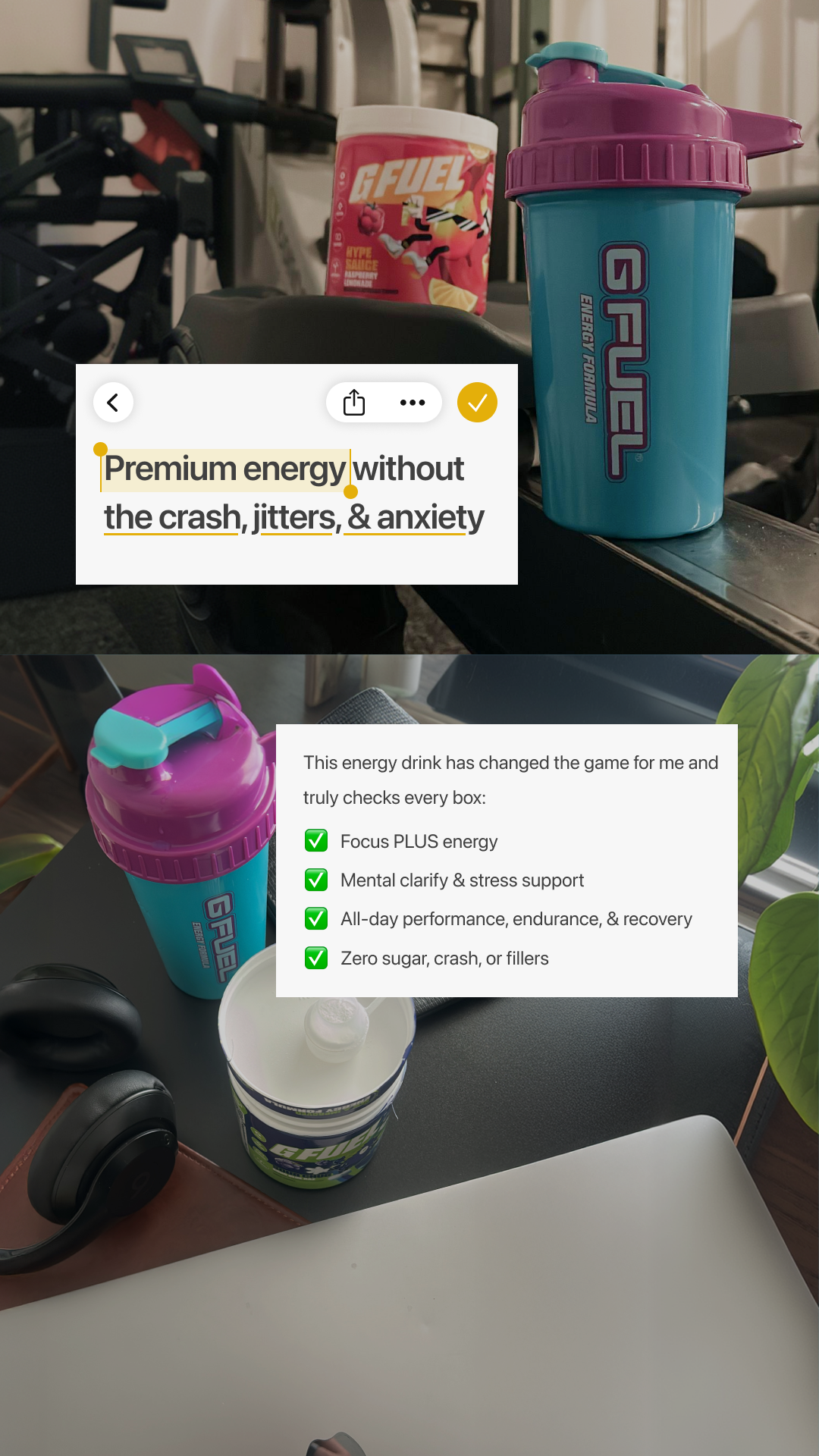 G FUEL Facebook ad