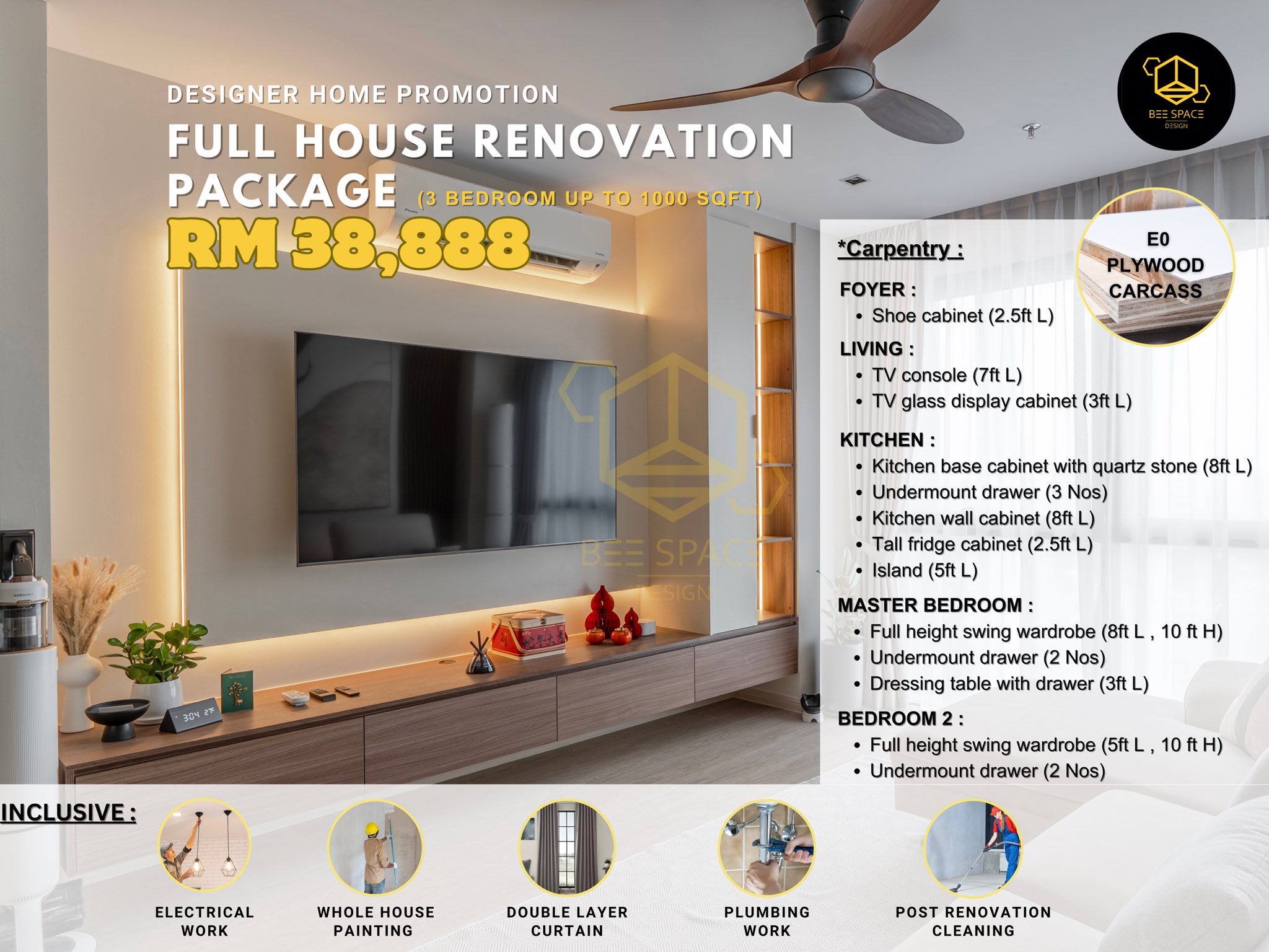 Bee Space Design Facebook ad: 为什么一站式,反而更省钱?