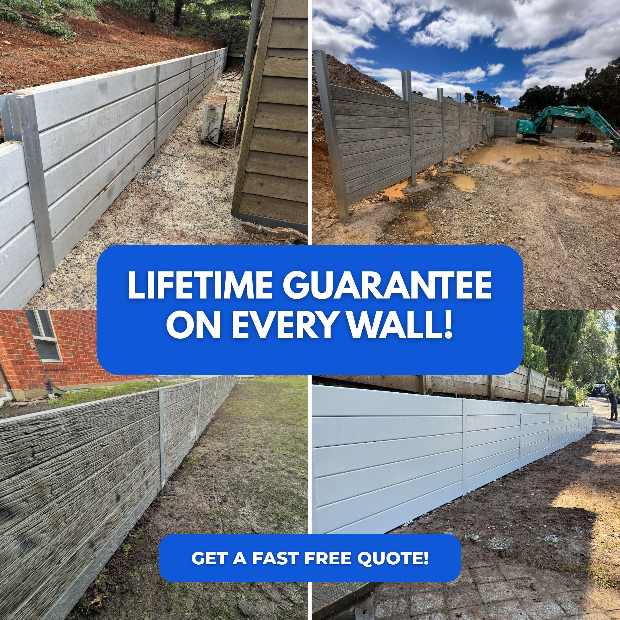 MXJ Earthworks Facebook ad: Retaining Walls Built to Last