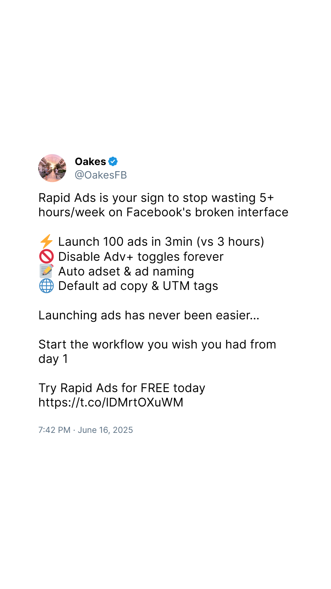 Rapid Ads Facebook ad