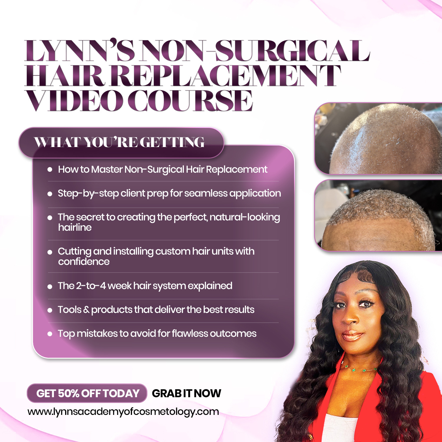 Lynn's Academy of Barbering & Cosmetology Facebook ad: Special Offer, 50% OFF Today Only!