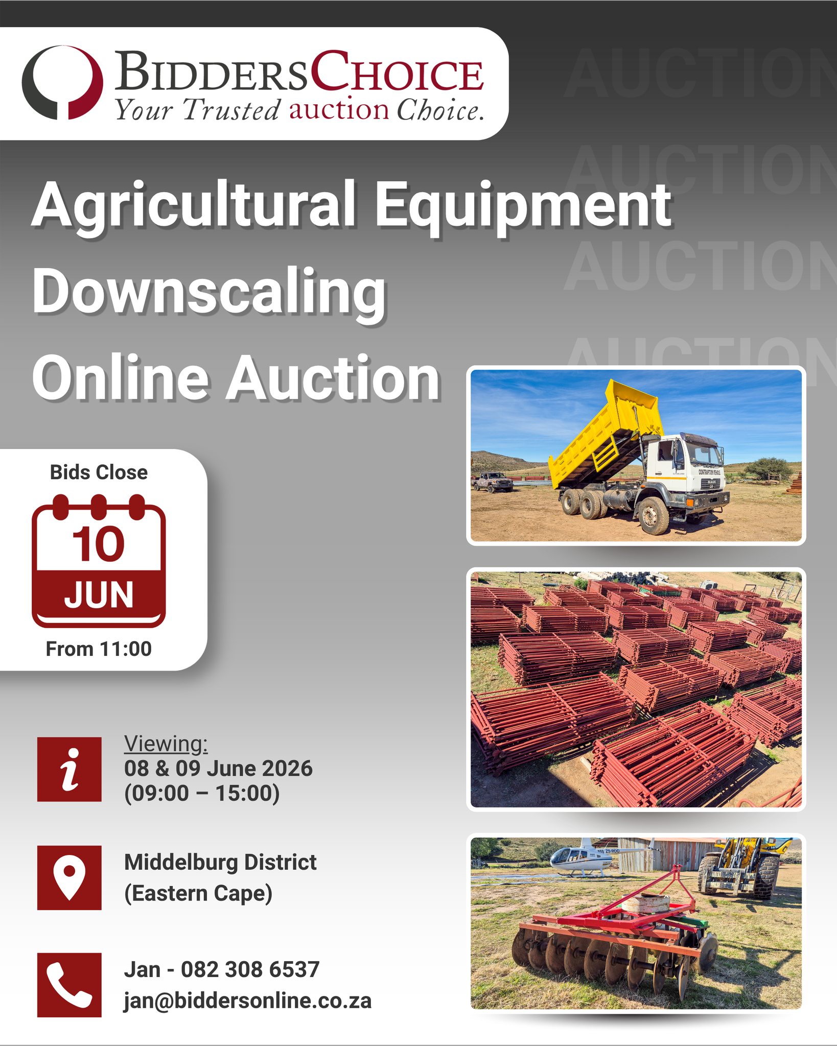 Bidders Online Facebook ad: Agricultural Equipment - Downscaling Online Auction