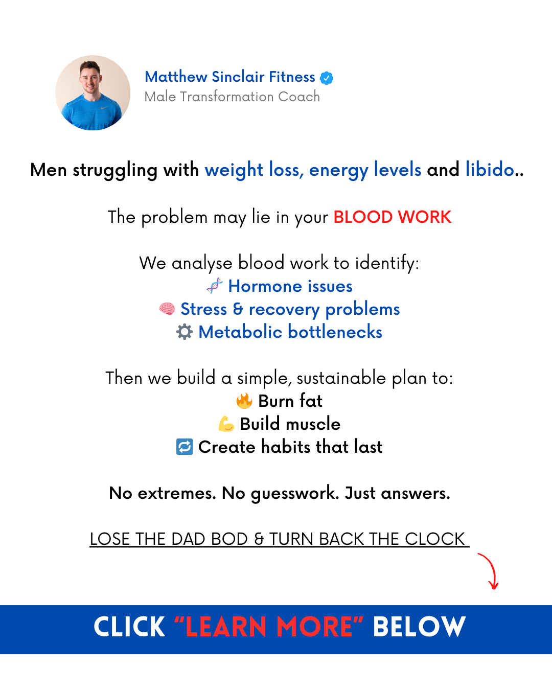 Matthew Sinclair Fitness Facebook ad