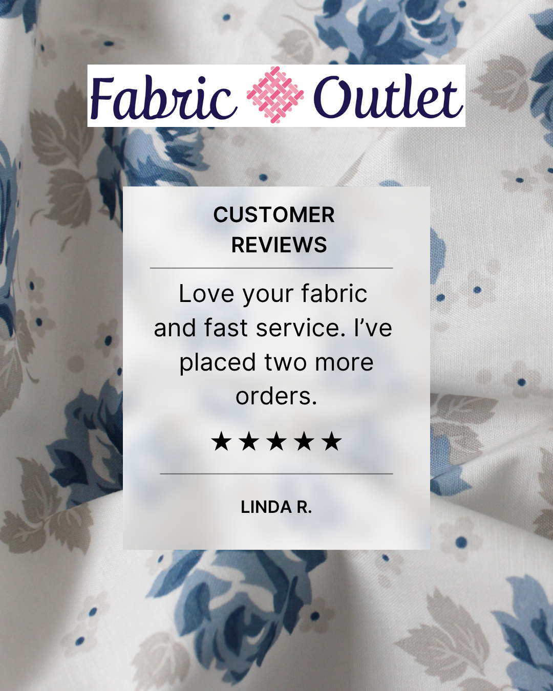 Fabric Outlet Facebook ad: Join 10,000+ Happy Quilters