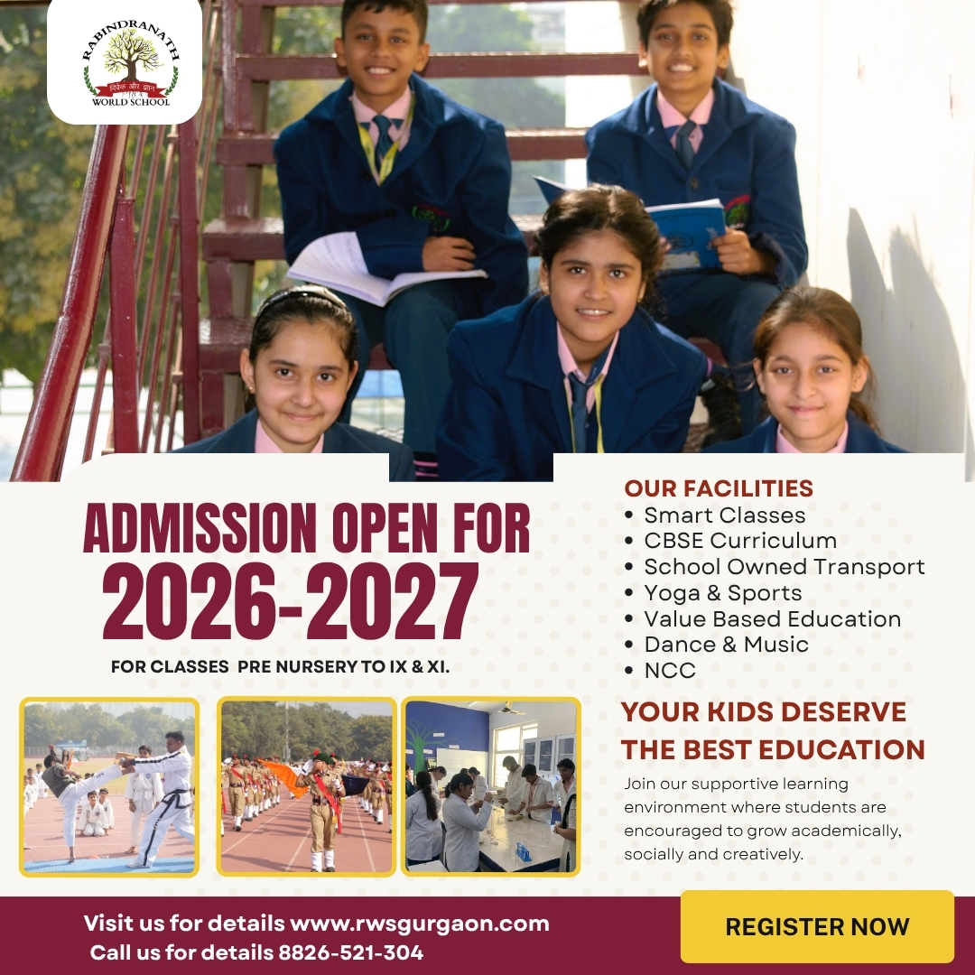 Rabindranath World School, DLF Phase III, Gurgaon. Facebook ad: Discover Your Child's Potential - Limited Seats Available…