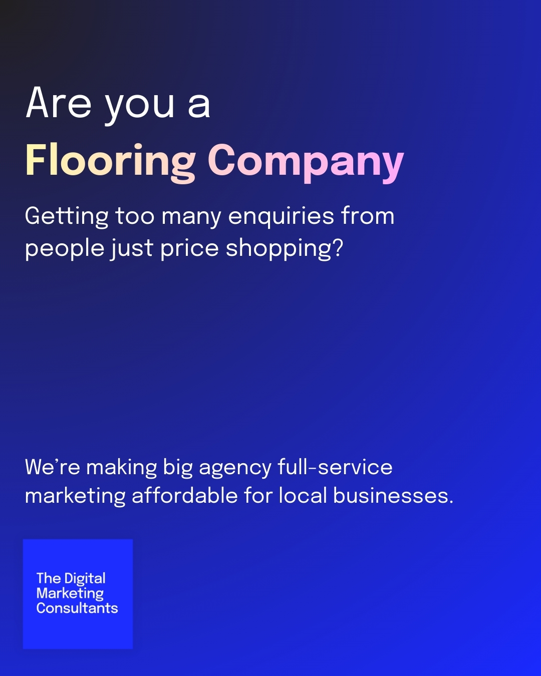The Digital Marketing Consultants Facebook ad: Built for small and medium businesses