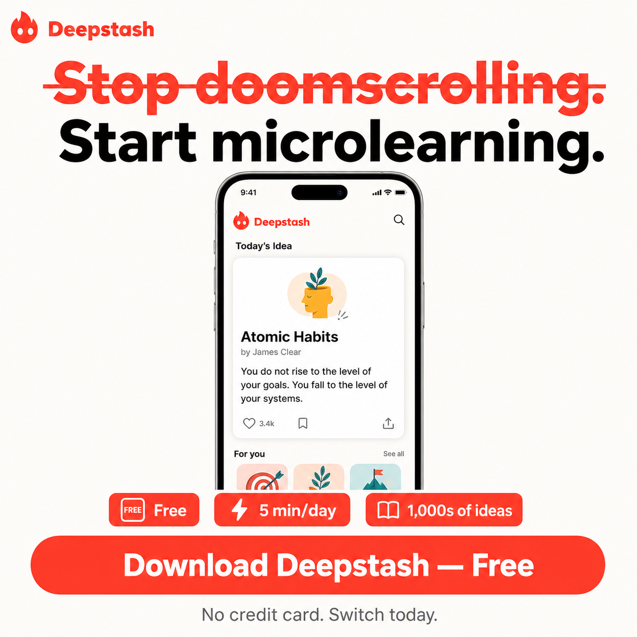 Deepstash Facebook ad
