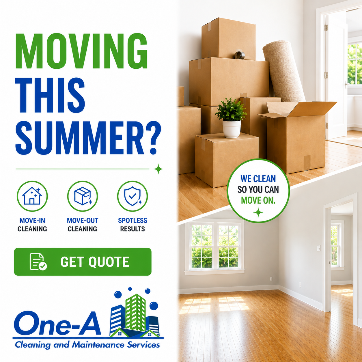 One-A Cleaning and Maintenance Services Facebook ad