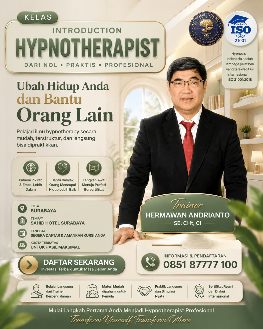 Mind Tech Facebook ad: Belajar Hypnotherapy dari Nol Hingga Bisa Praktik