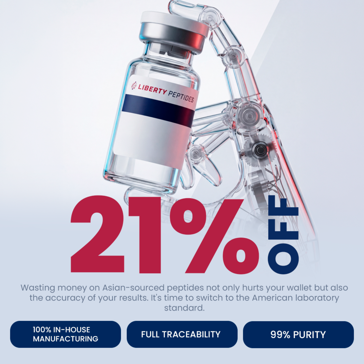 Liberty Research Group Facebook ad: Zero Intermediaries. Full Traceability.