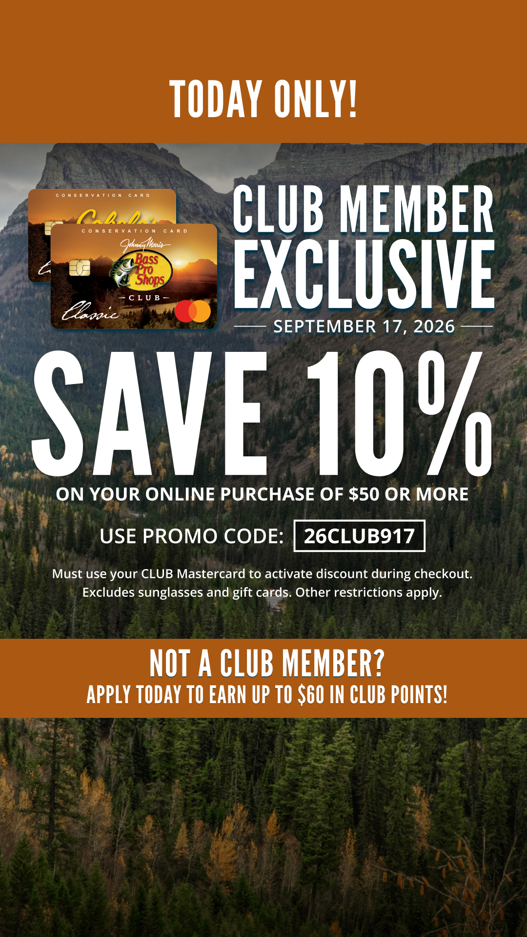 Bass Pro Shops Facebook ad: Exclusive CLUB Member Offer!