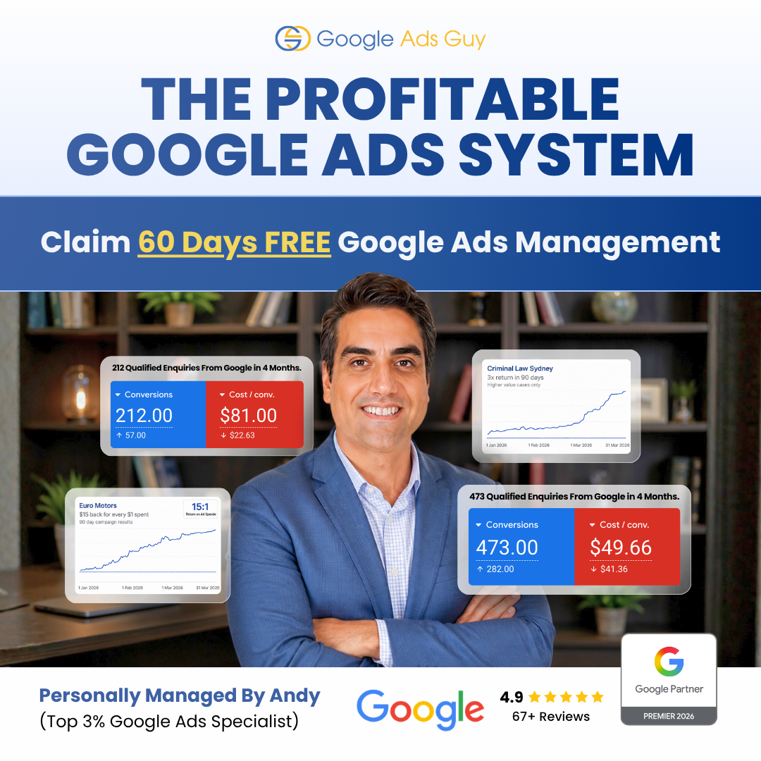 The Google Ads Guy Facebook ad: Get 2 Months of Google Ads Management for FREE!