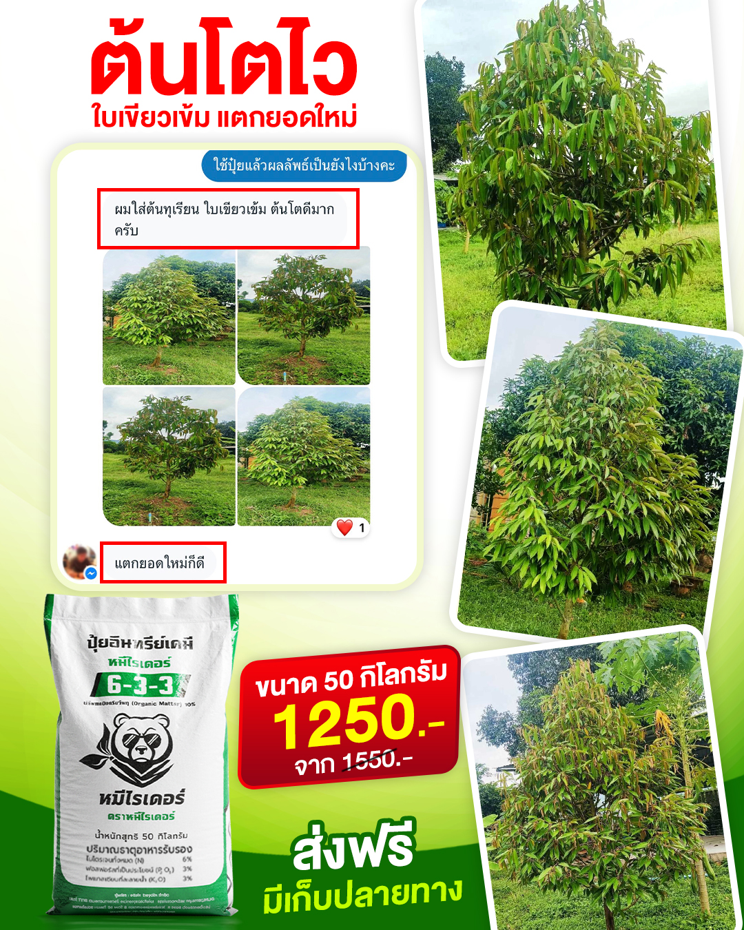 หมีไรเดอร์ ปุ๋ยเครื่องแรง อัดแน่นเต็มเม็ด Facebook ad