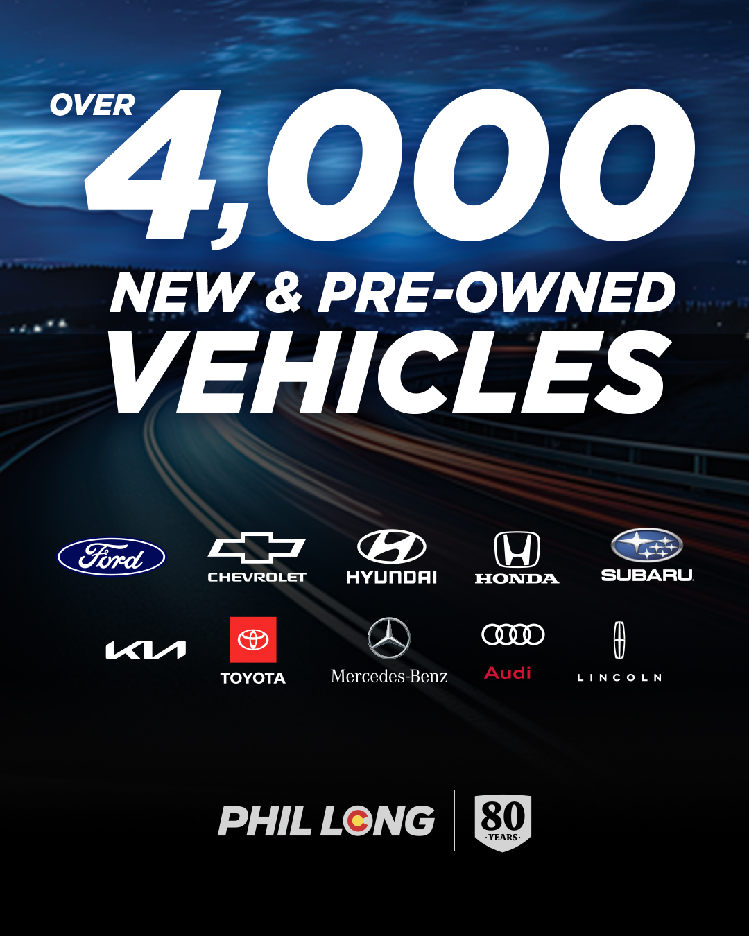 Phil Long Dealerships Facebook ad: Find Your Next Ride With Us