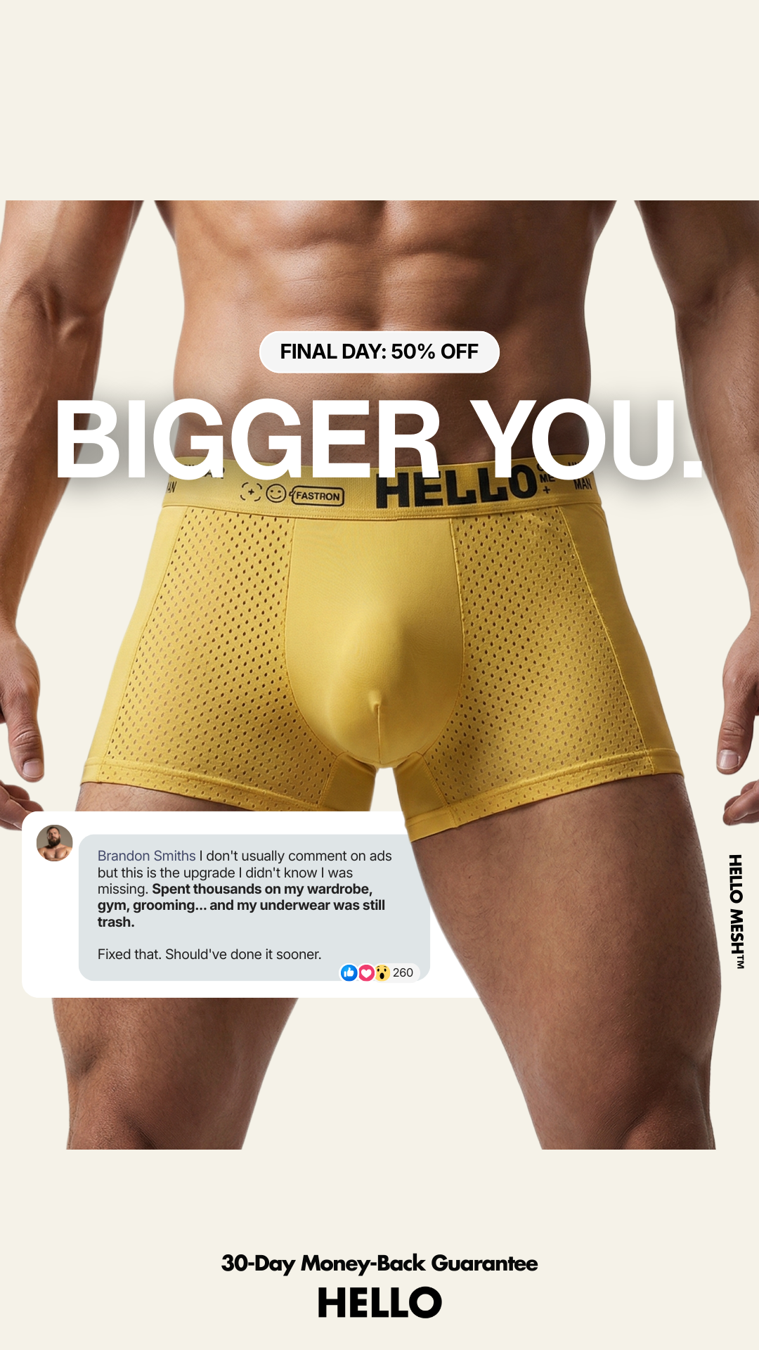 HELLO - The Only Underwear You'll Ever Need Facebook ad