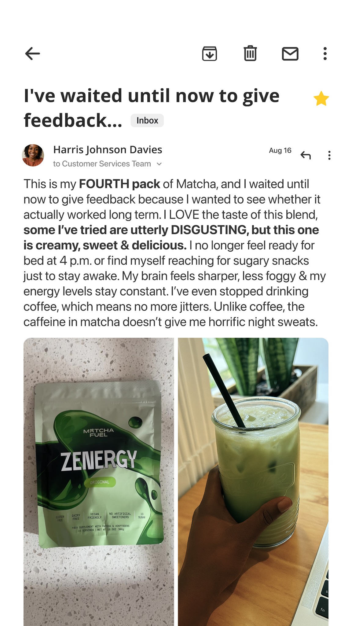 Matcha Fuel Facebook ad