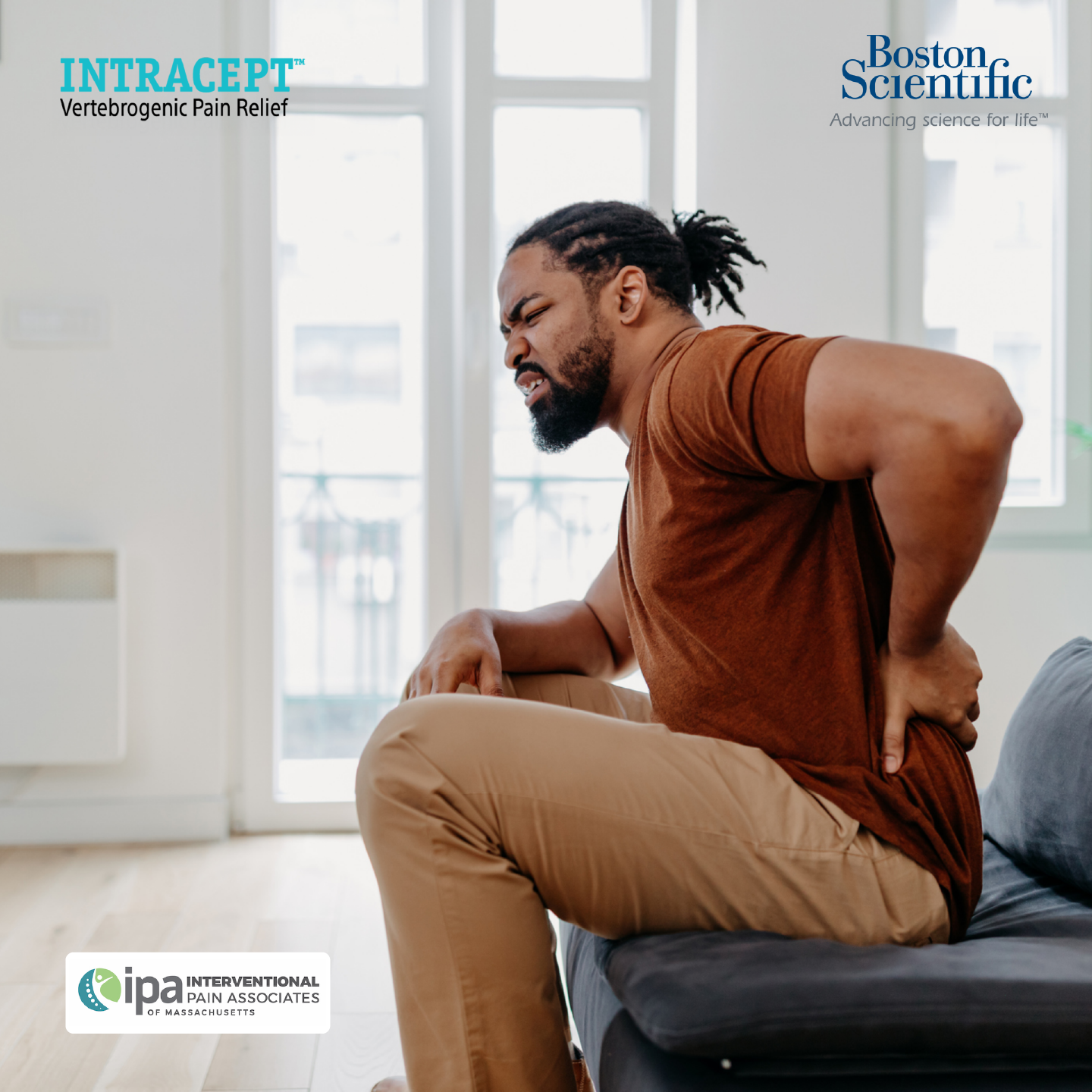 Interventional Pain Associates of MA Facebook ad: FDA-cleared low back pain treatment