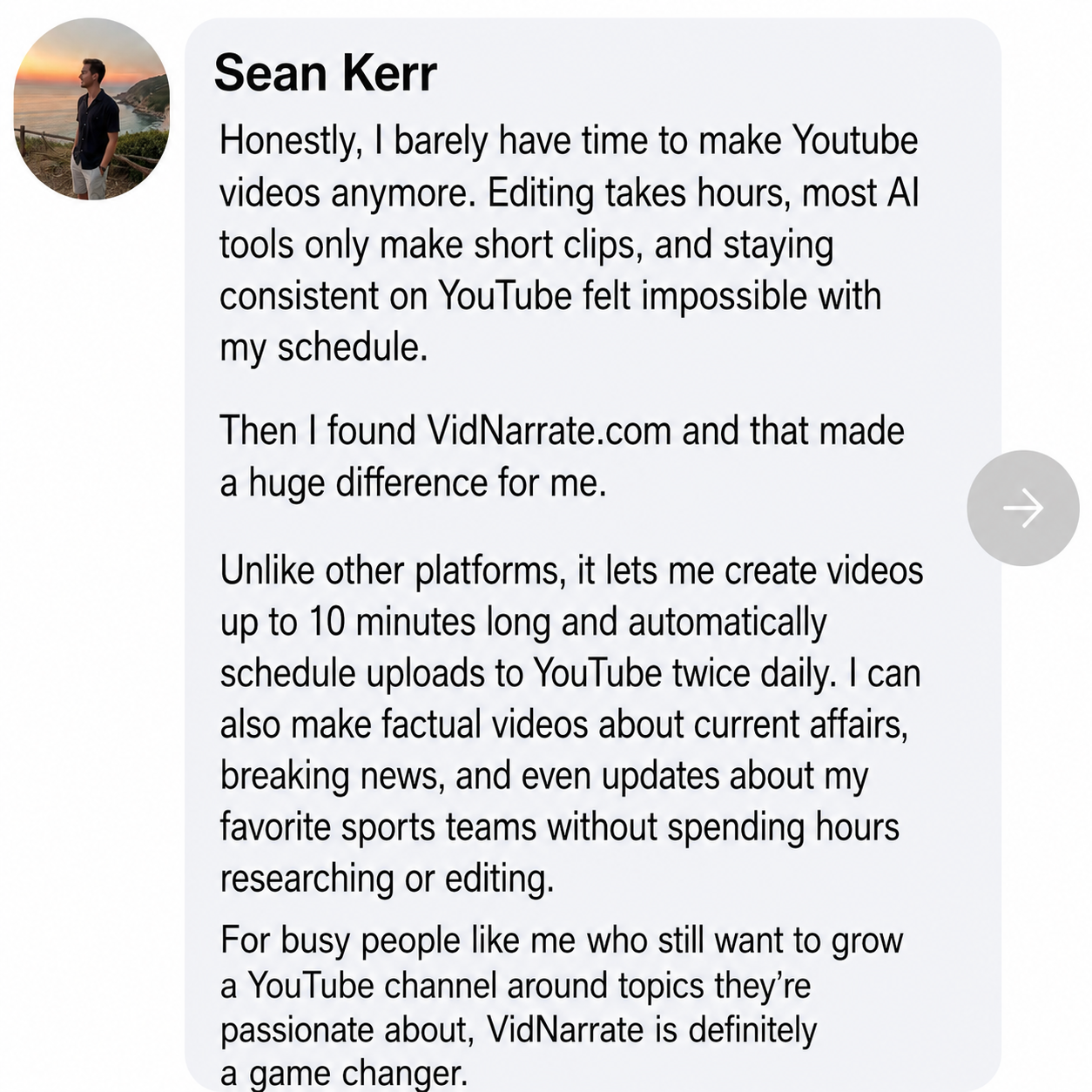 VidNarrate Facebook ad