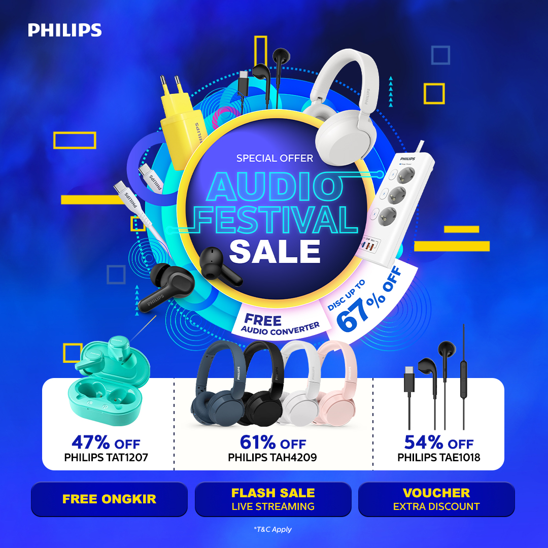 Philips Audio & Lifestyle Gadget Facebook ad: Philips Audio Festival disc upto 67%