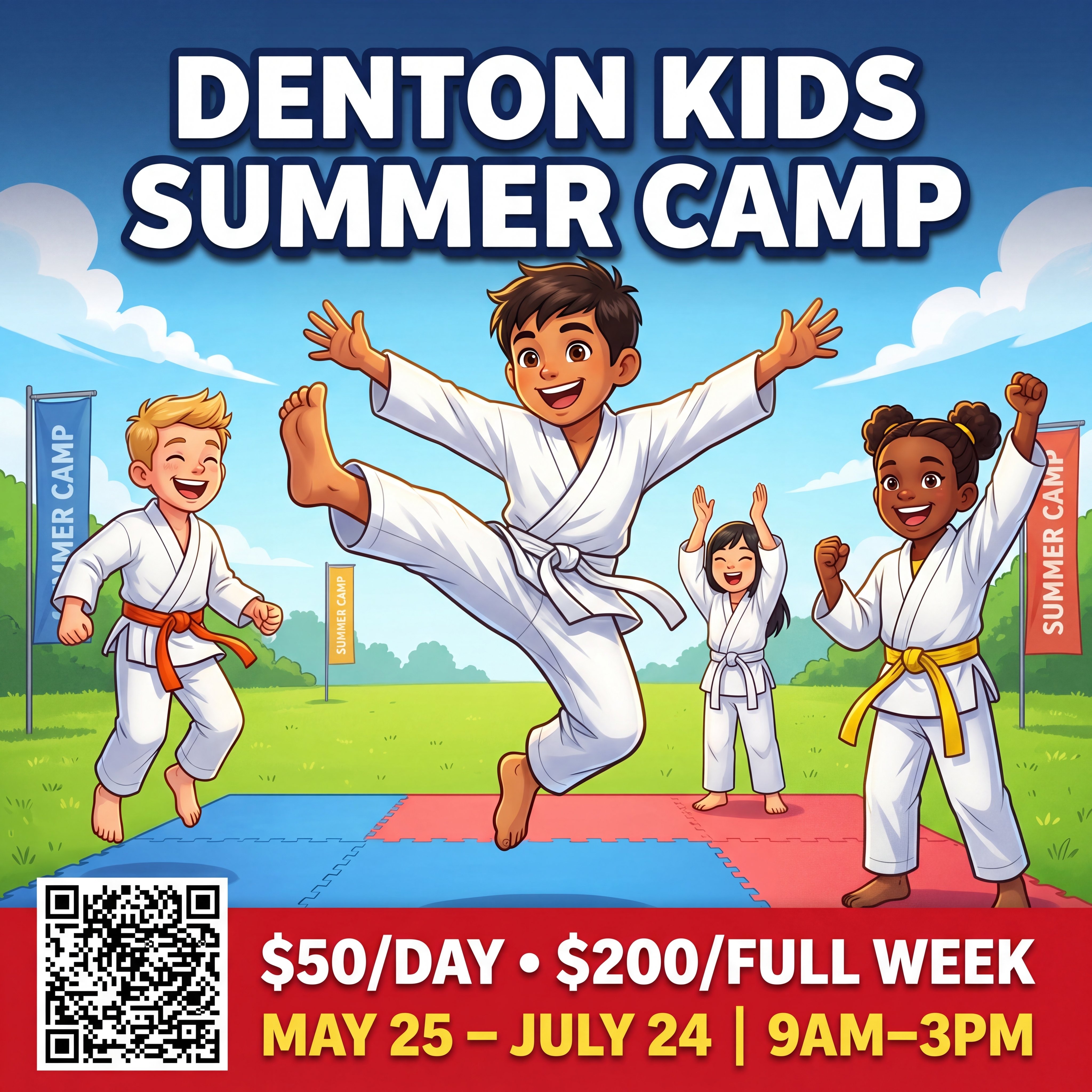 KIT Taekwondo Facebook ad: Kids Summer Camp in Denton, $200/Week