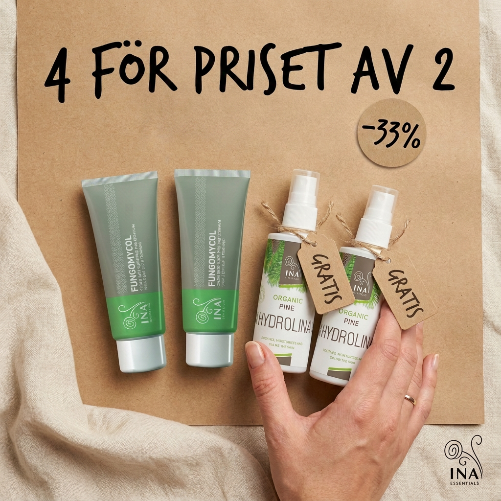 InaEssentials - Webbutik för 100% ekologisk BIO-kosmetika Facebook ad: Köp 2 krämer och få 2 presenter
