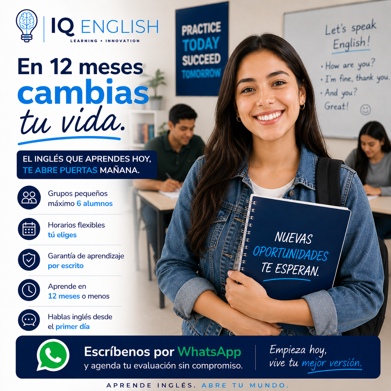 IQ English Zacatelco Facebook ad: ¿Aún tienes dudas?