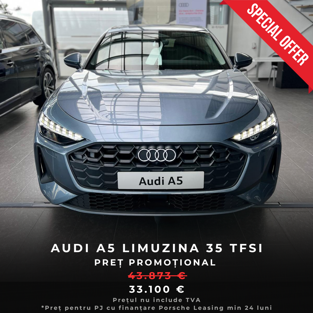 Audi D&C Oradea Facebook ad: Ofertă specială la Audi A5 în showroom-ul D&C…