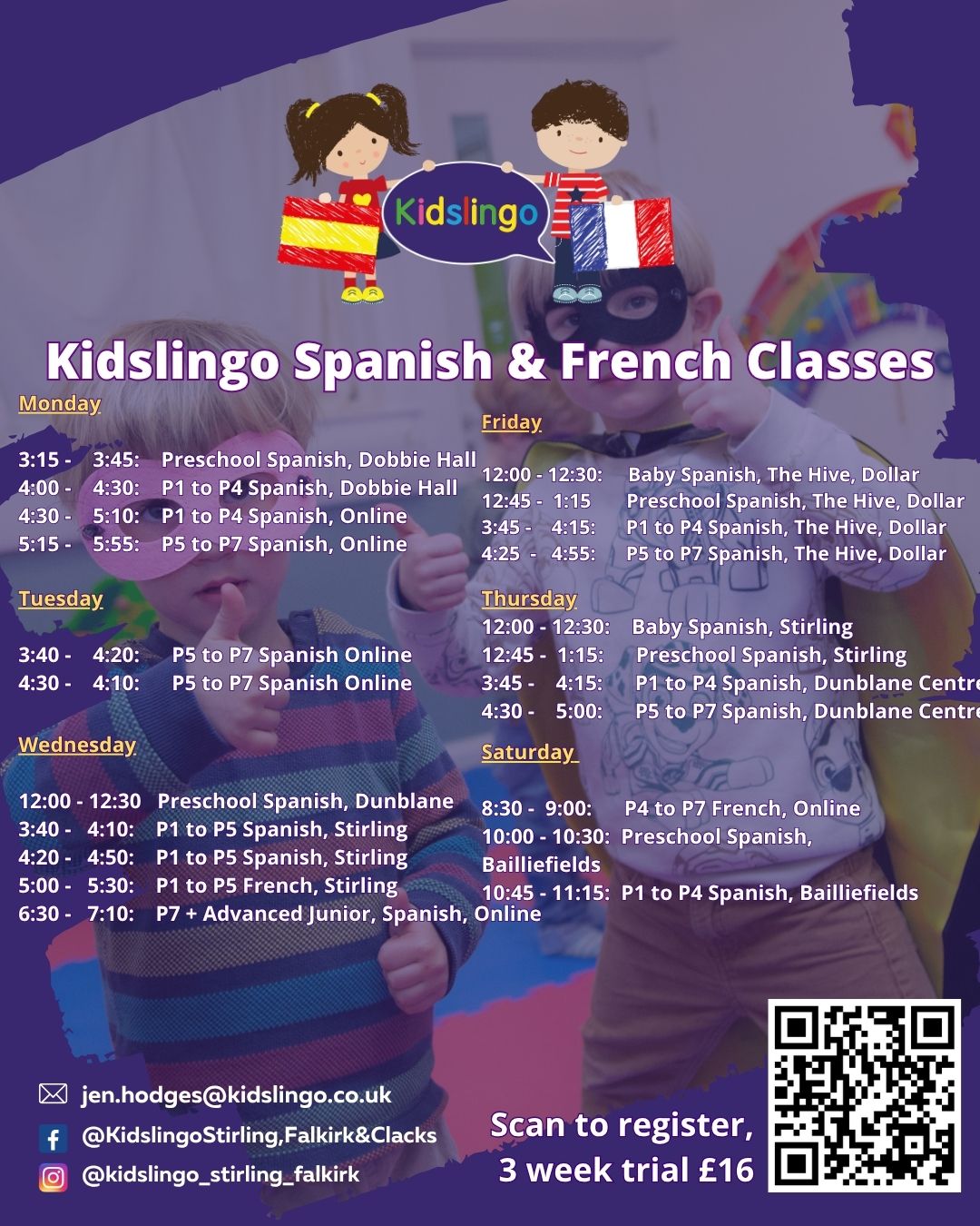 Kidslingo Stirling, Falkirk & Clacks Facebook ad