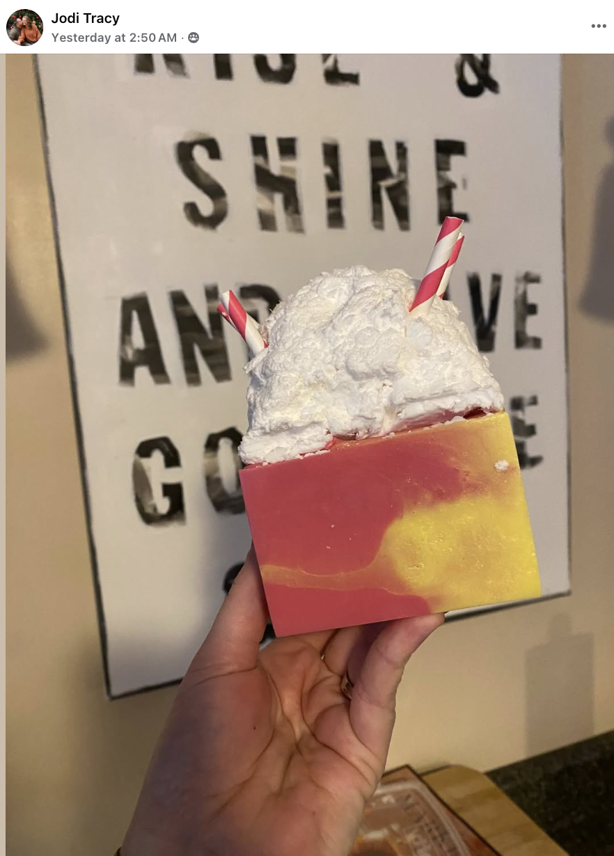 Pure Oil Education Facebook ad: Create Your Own Sunset-Inspired Soap Bars with Our DIY Kit!