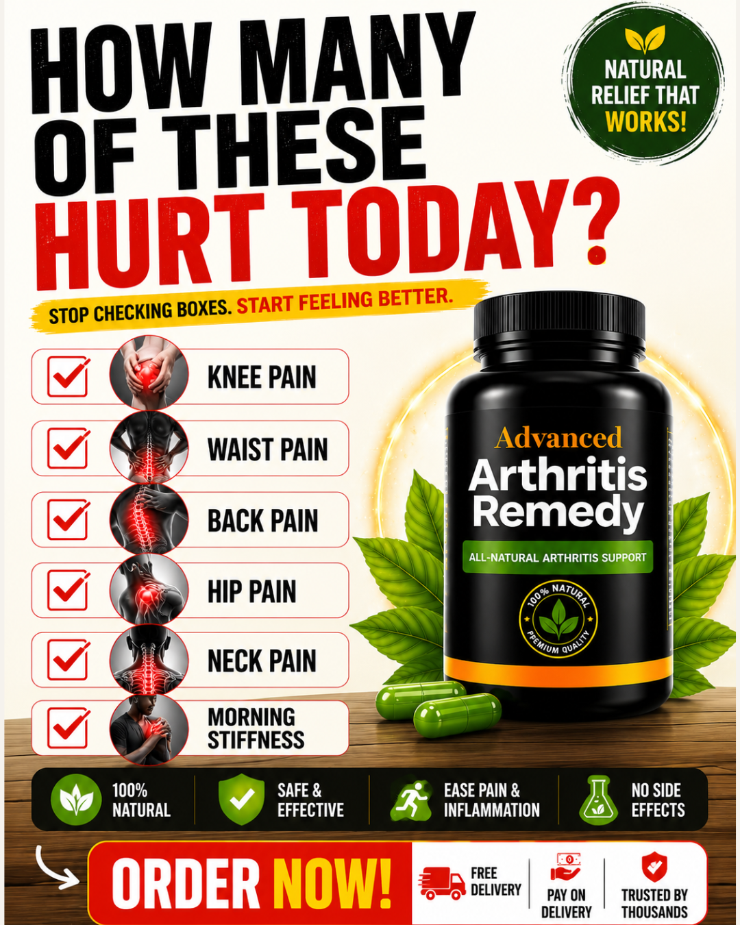 Advanced Natural Solution Facebook ad: Tired of Joint and Bone Pain?