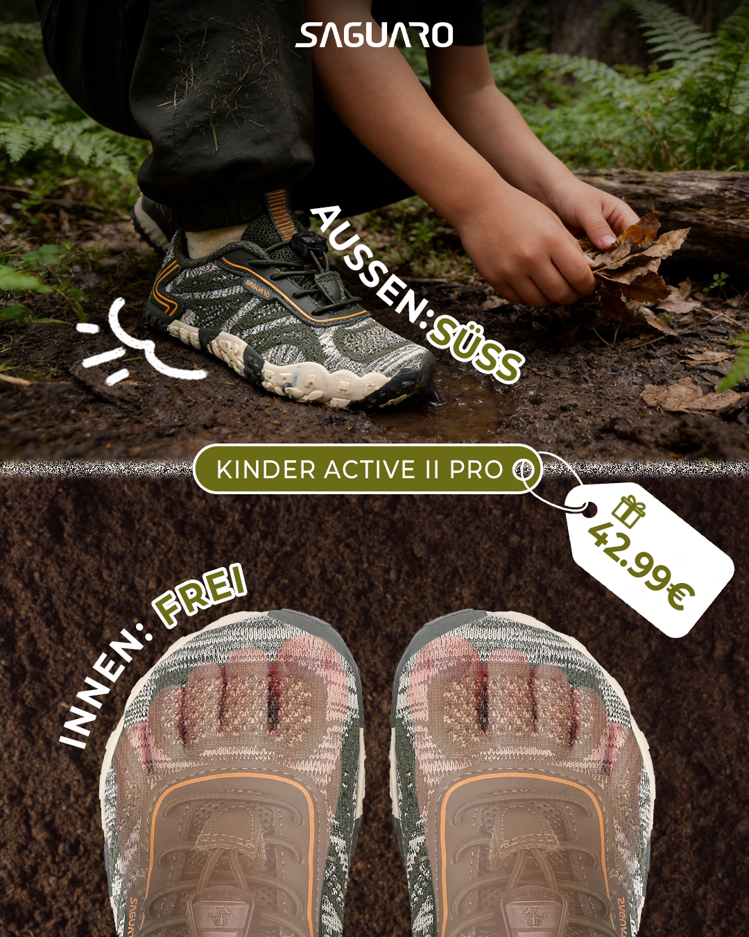 Saguaro De Facebook ad: Neue verbesserte Kinderschuhe, jetzt erhältlich