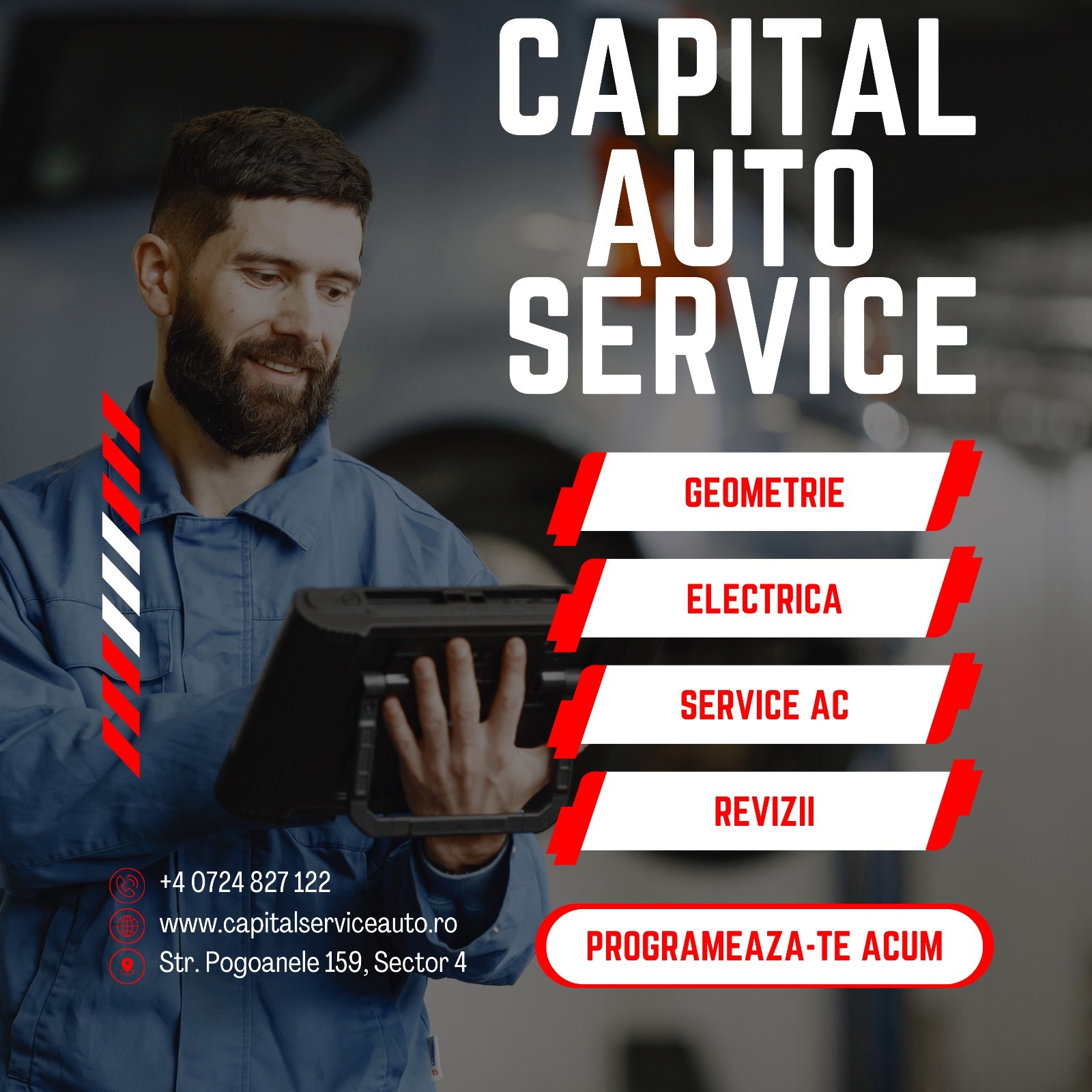 Capital Service Auto Facebook ad: Programare Online sau Telefonică