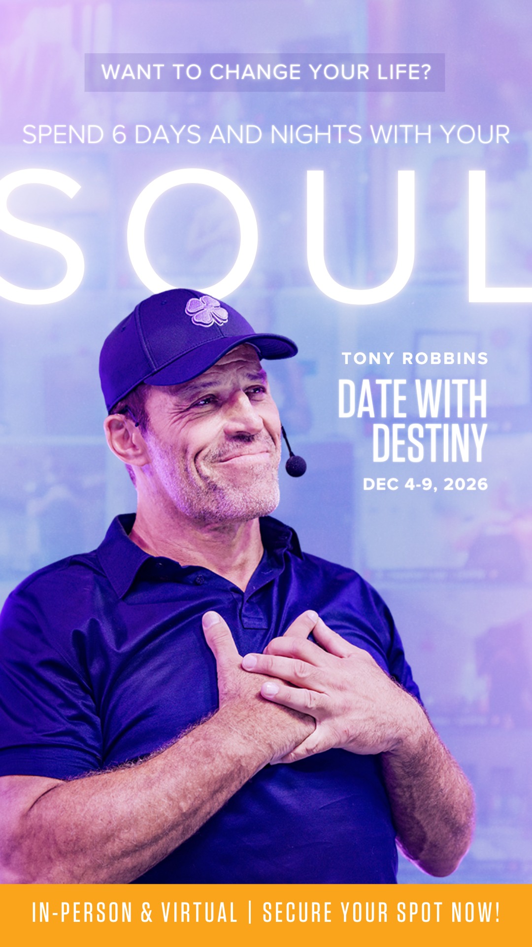 Tony Robbins Facebook ad: Join Tony live this December