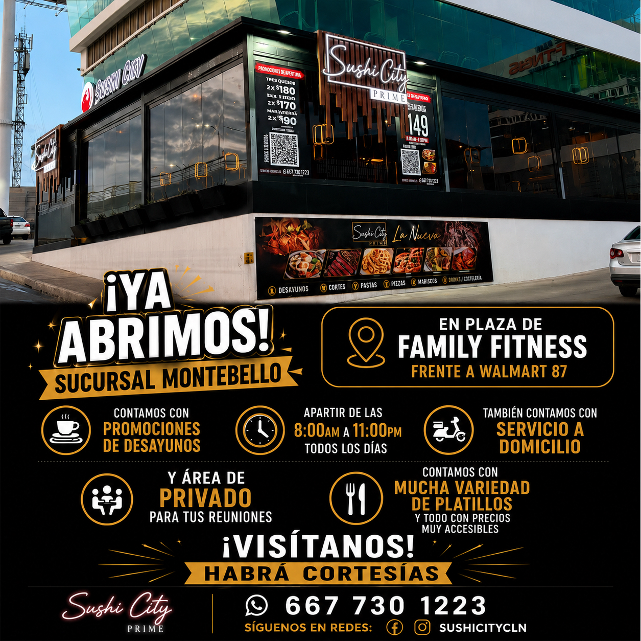 Sushi City Facebook ad: Contamos con Promociones Visítanos
