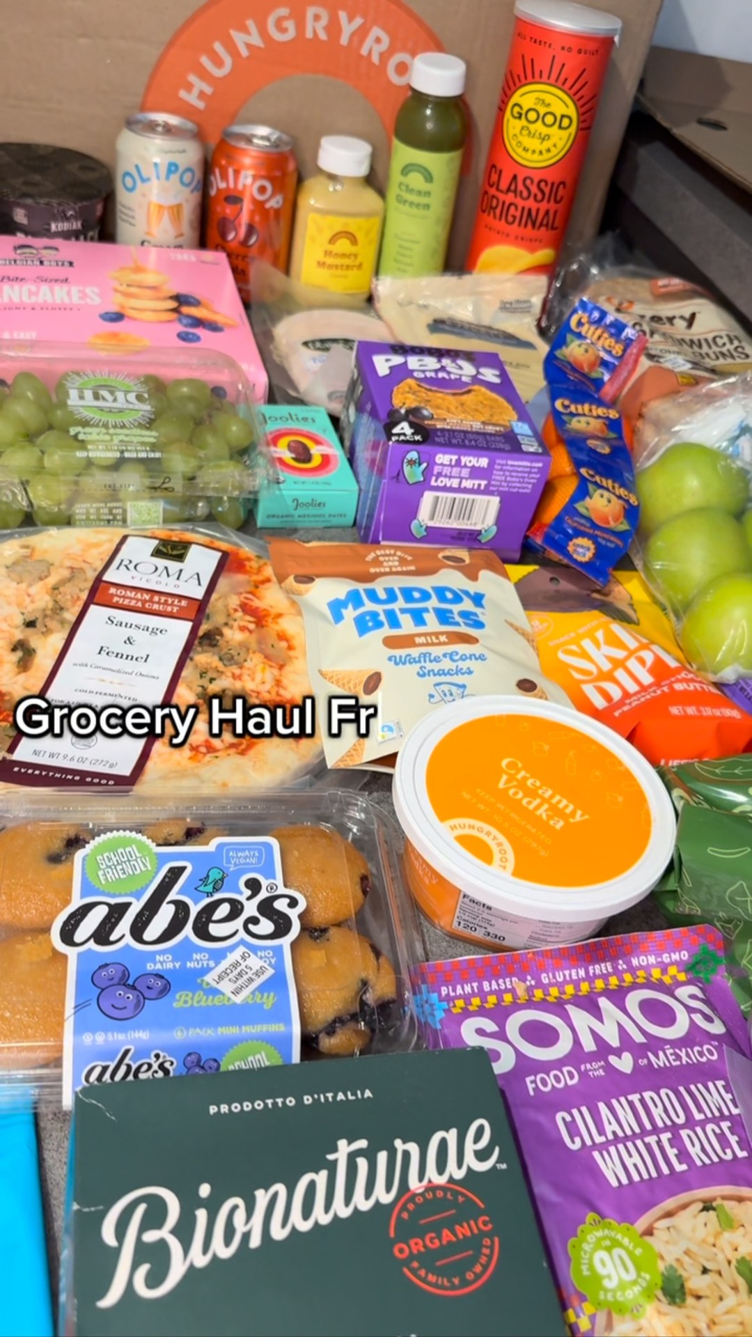 Hungryroot Facebook ad: This weeks grocery haul from @hungryroot