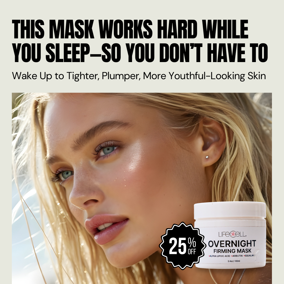 LifeCell Skin Facebook ad: Skin Firming Mask Works Overnight