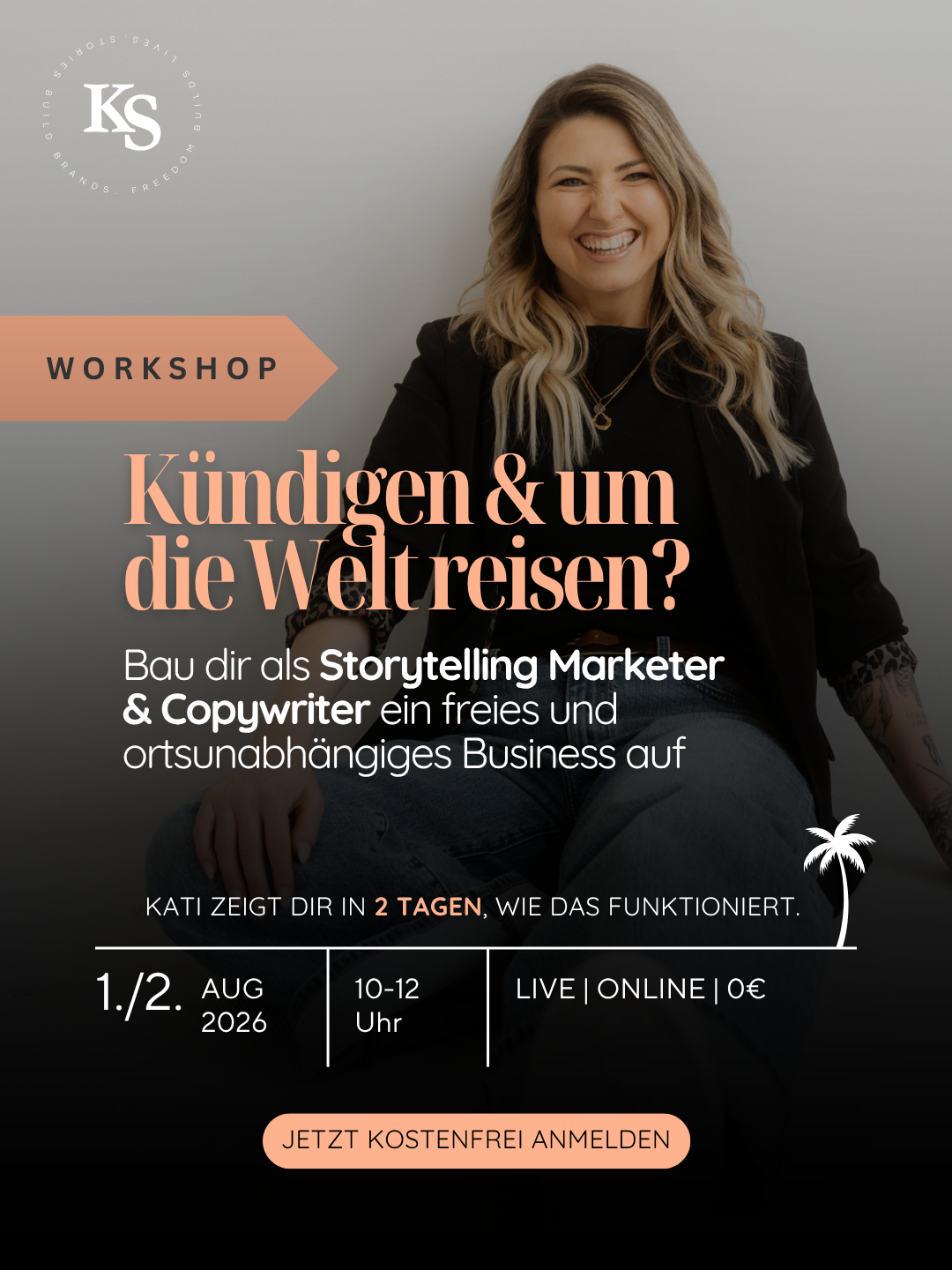 Katrin Anna Steck Facebook ad: Weniger arbeiten - mehr leben