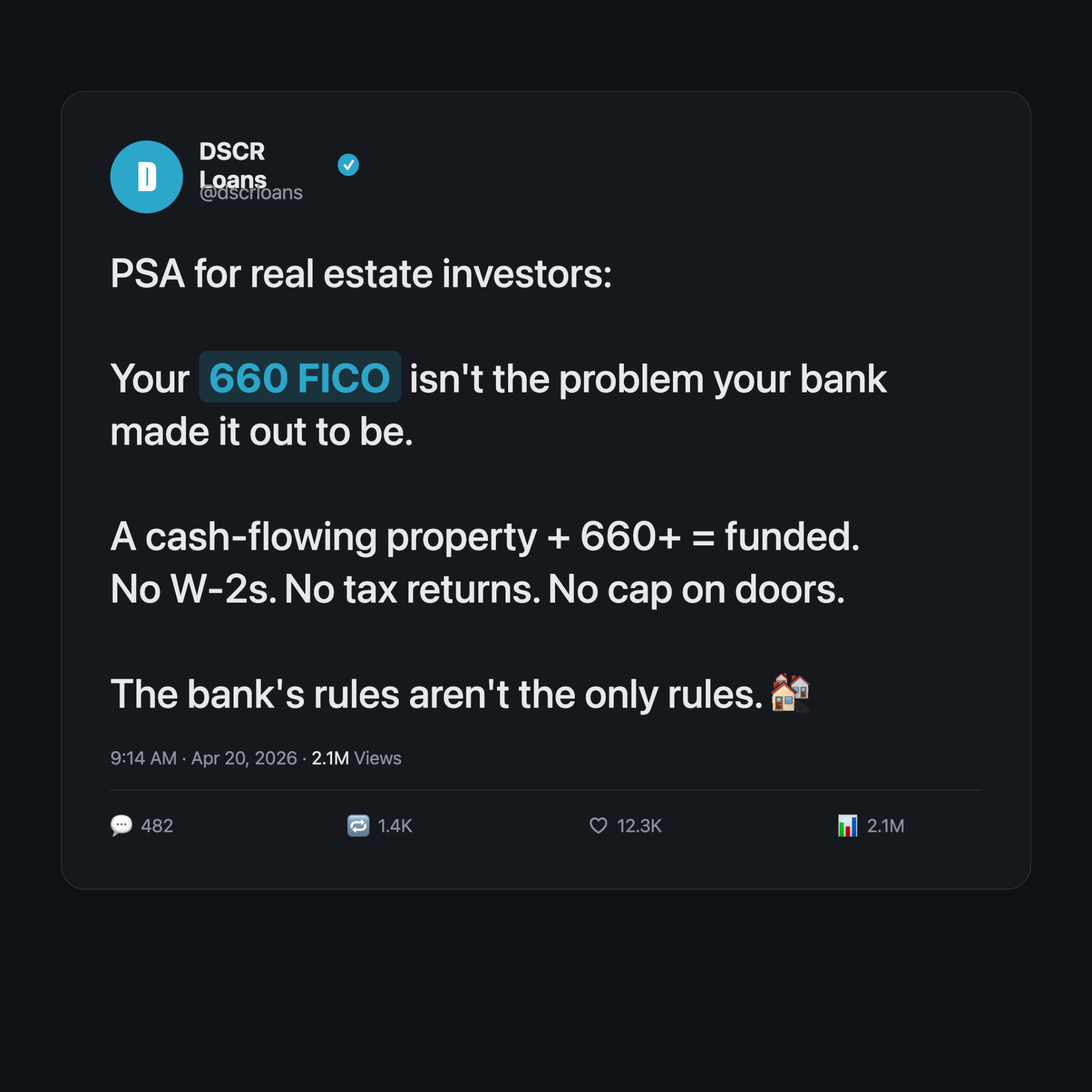 The DSCR Lender Facebook ad