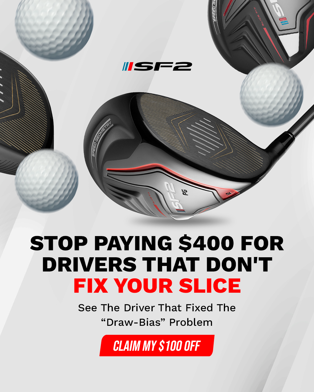 Performance Golf Facebook ad