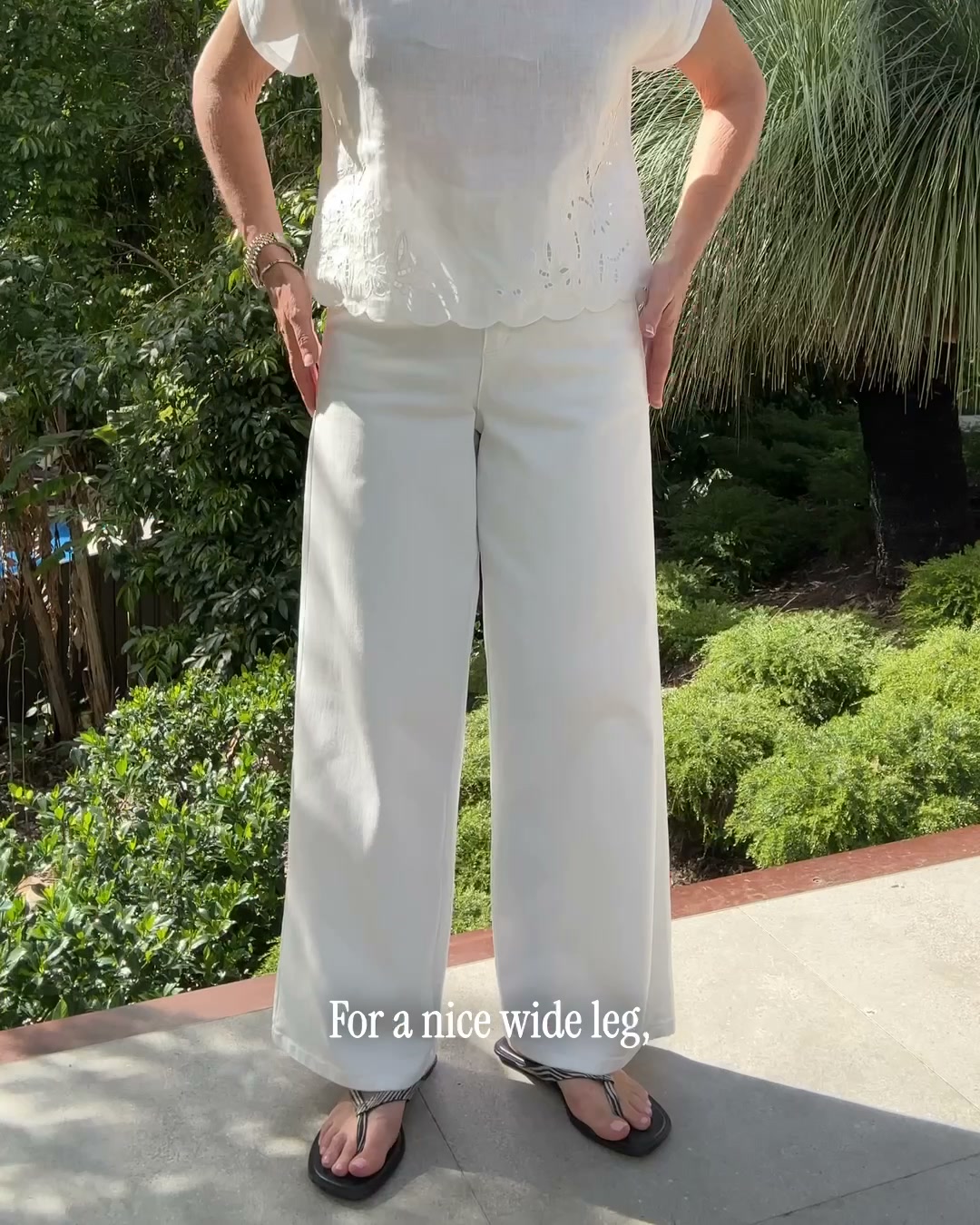 Blue Illusion Facebook ad: The Classique Wide Leg Jeans - Winter White