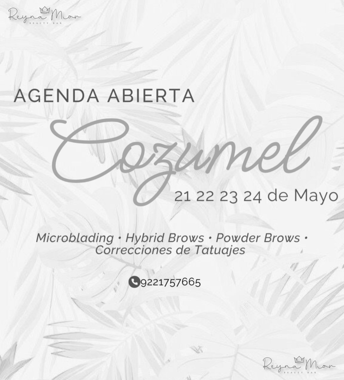 Reyna Mior Beauty Bar Facebook ad: C O Z U M E L