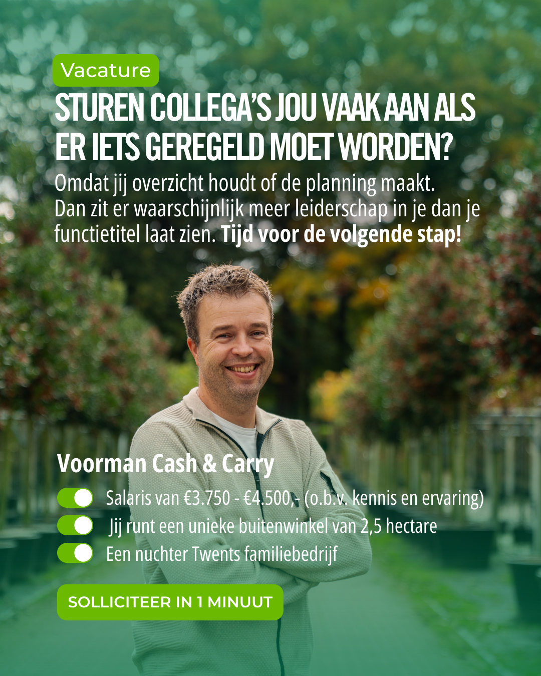 Menkehorst Kwekerijen Facebook ad: Solliciteer binnen 1 minuut