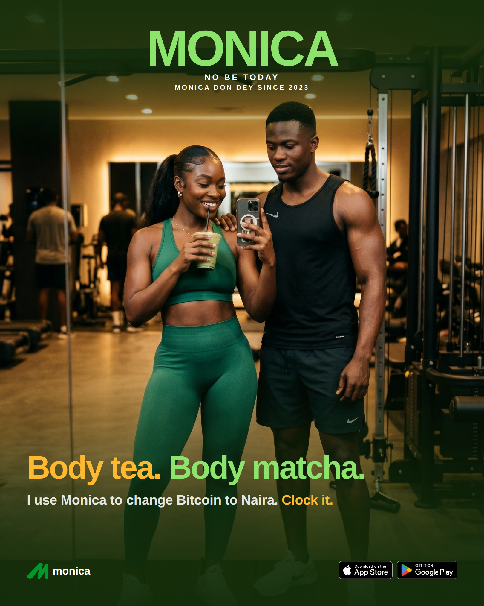 Monica.cash - Bitcoin to Naira Exchange Nigeria Facebook ad: Use Monica