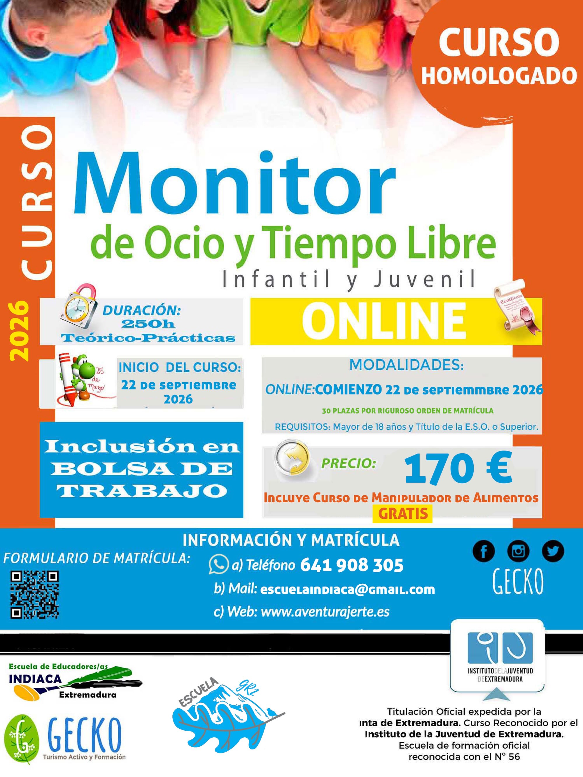 Gecko Turismo Activo y Formación Facebook ad: CURSO MONITOR DE OCIO Y TIEMPO LIBRE ONLINE