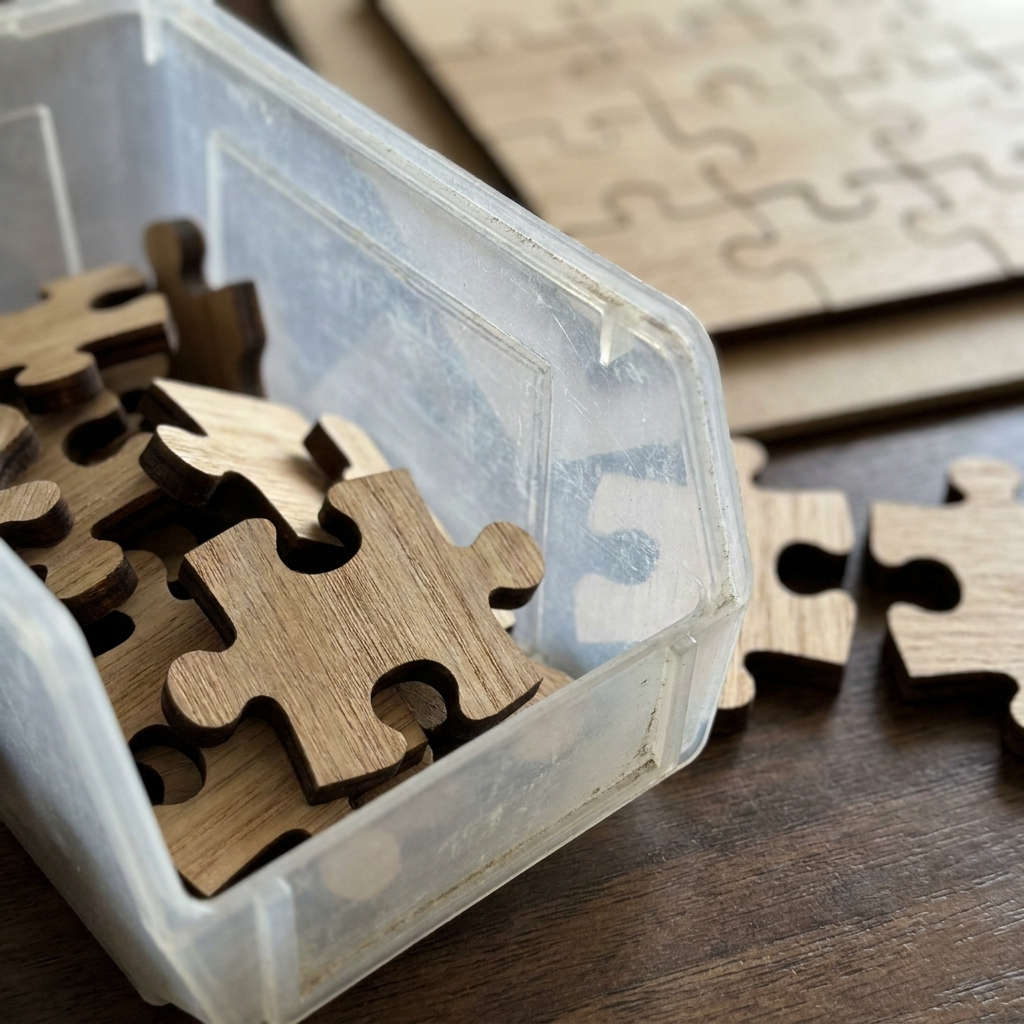 Jamie Collins Facebook ad: Read this if you do wooden puzzles on a tablecloth