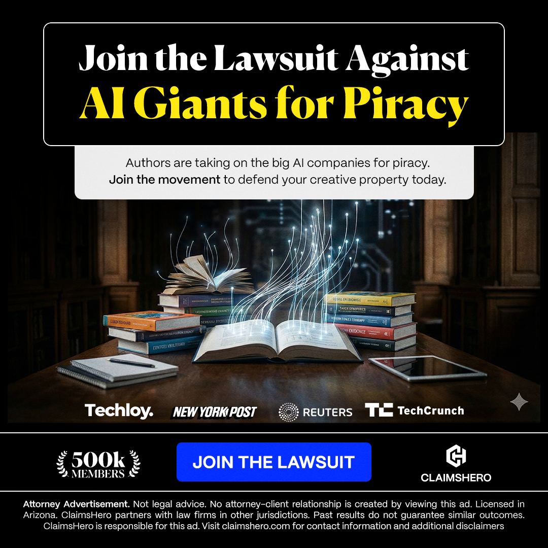 Pact Insurance Facebook ad: Authors; was your book pirated by an AI company?