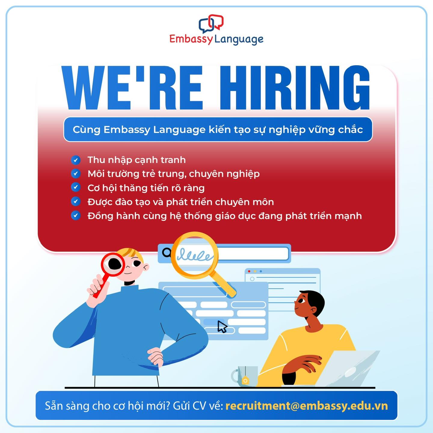 Trung tâm Ngoại ngữ Embassy Language Facebook ad
