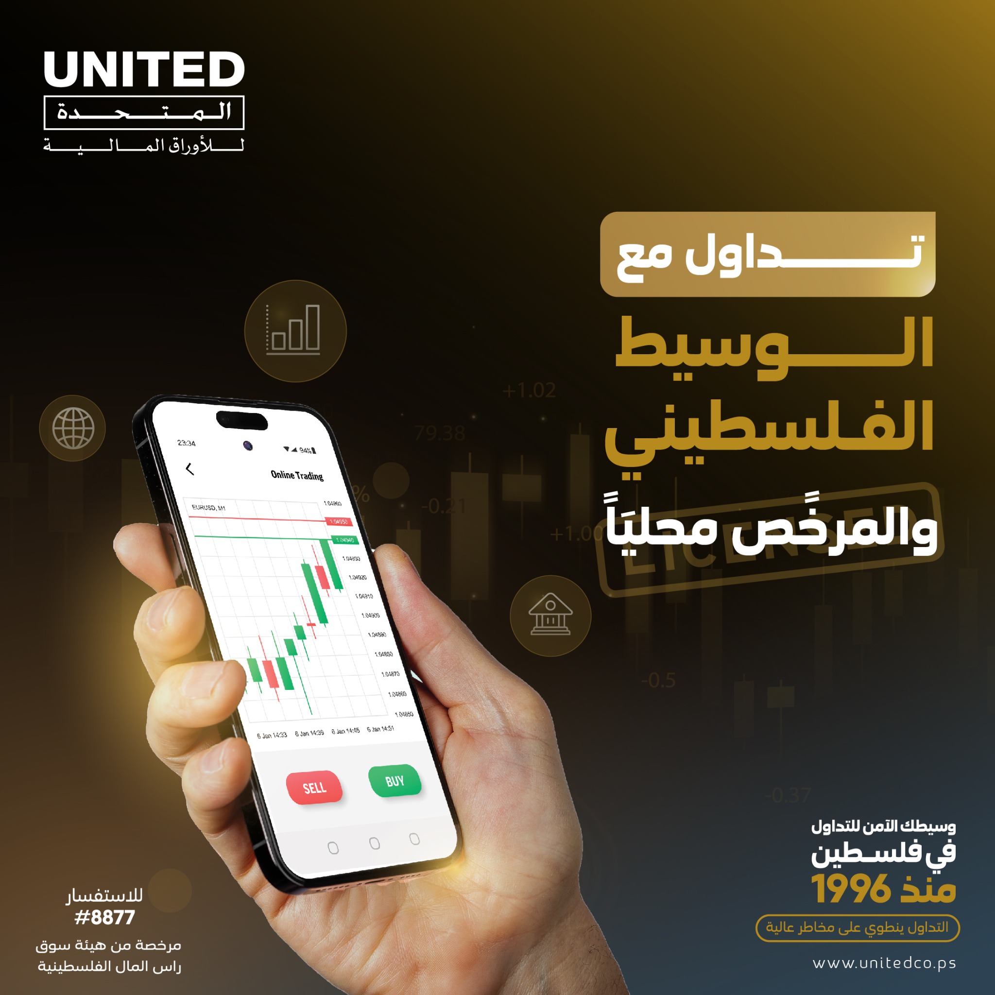 United Securities Facebook ad: املئ بيانات وبنتواصل معك