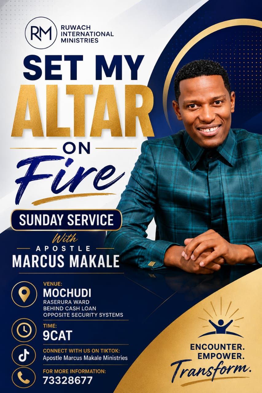 Ruwach International Ministries- Botswana Facebook ad: SET MY ALTAR ON FIRE